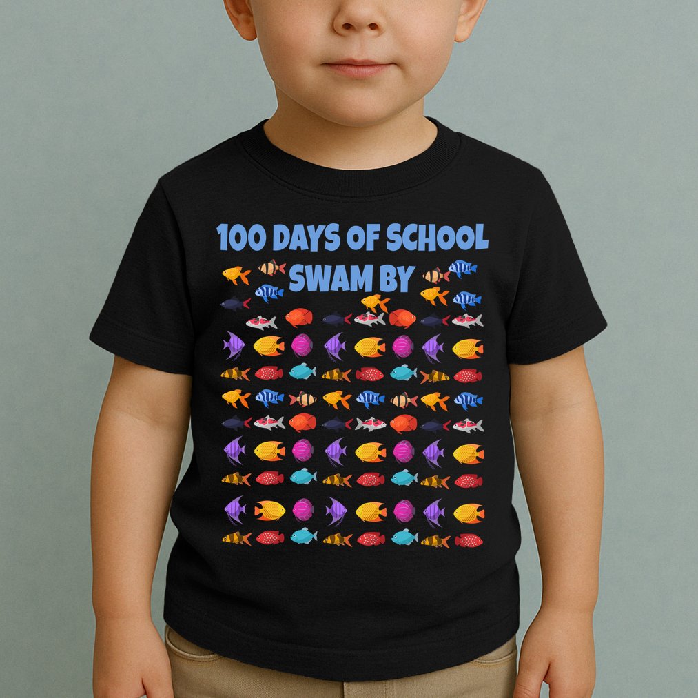 100 Days Of School Swam By Fish Toddler T-Shirt