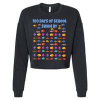 100 Days Of School Swam By Fish Cropped Pullover Crew