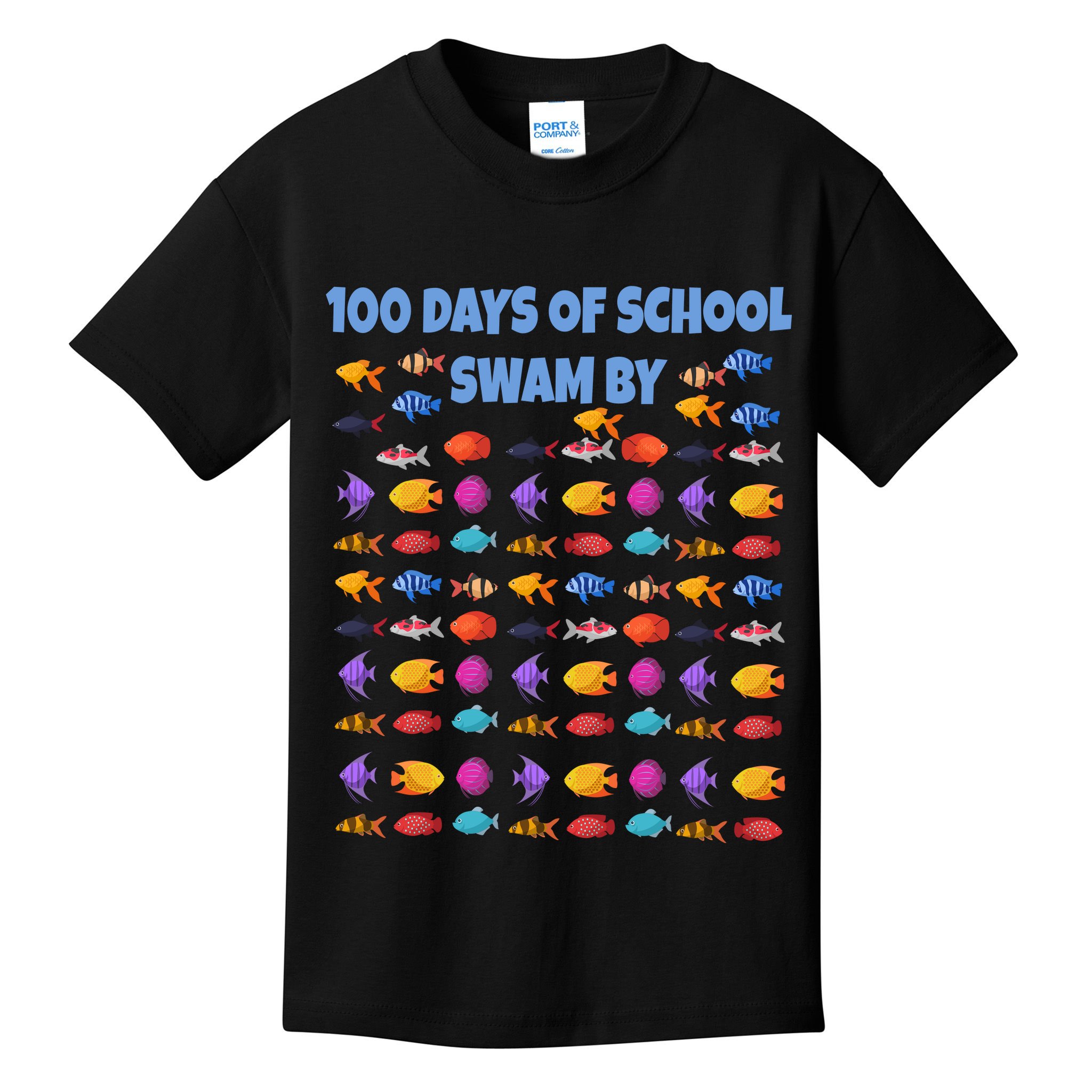 100 Days Of School Swam By Fish Kids T-Shirt