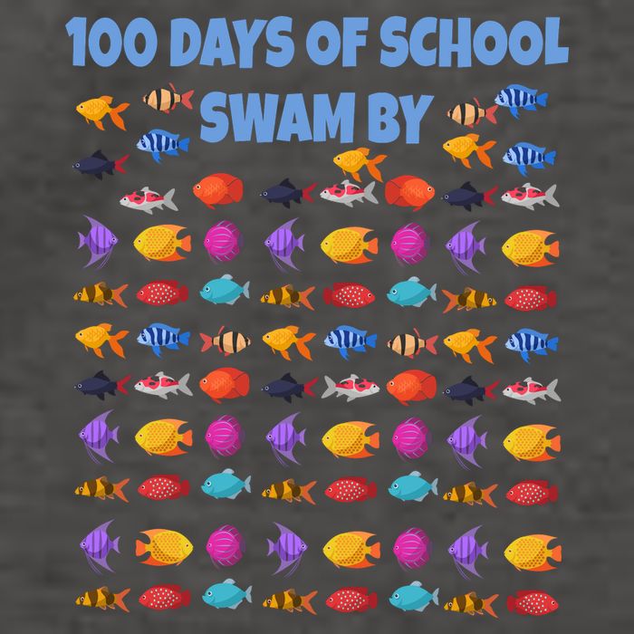 100 Days Of School Swam By Fish Vector Backpack