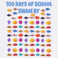 100 Days Of School Swam By Fish Garment-Dyed Sweatshirt