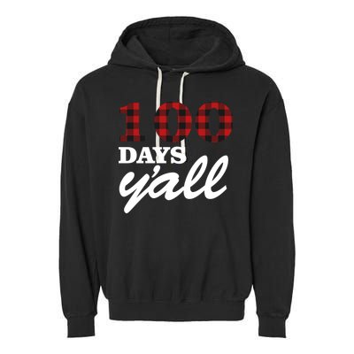 100 Days Of School Y'all Garment-Dyed Fleece Hoodie