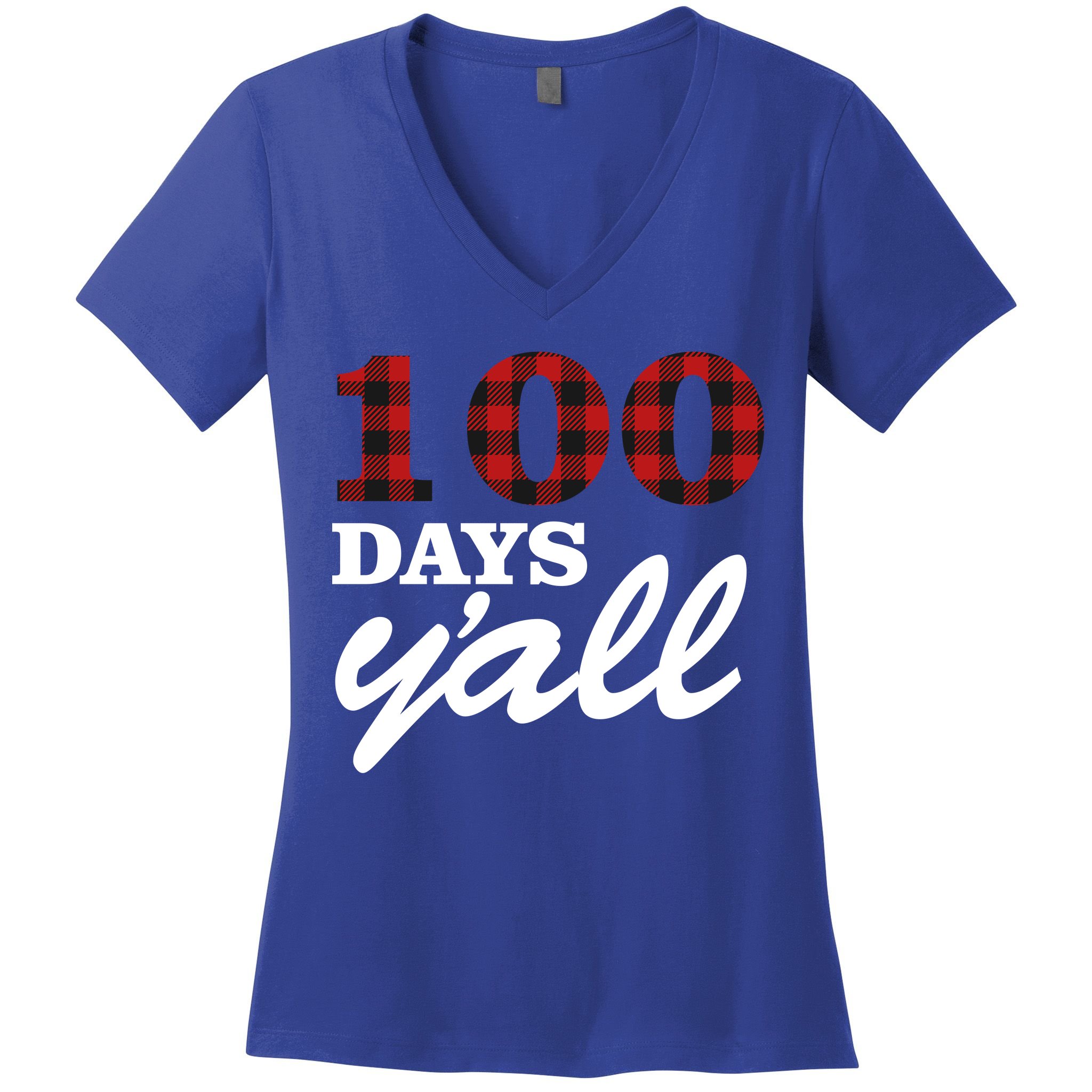 100 Days Of School Y'all Women's V-Neck T-Shirt