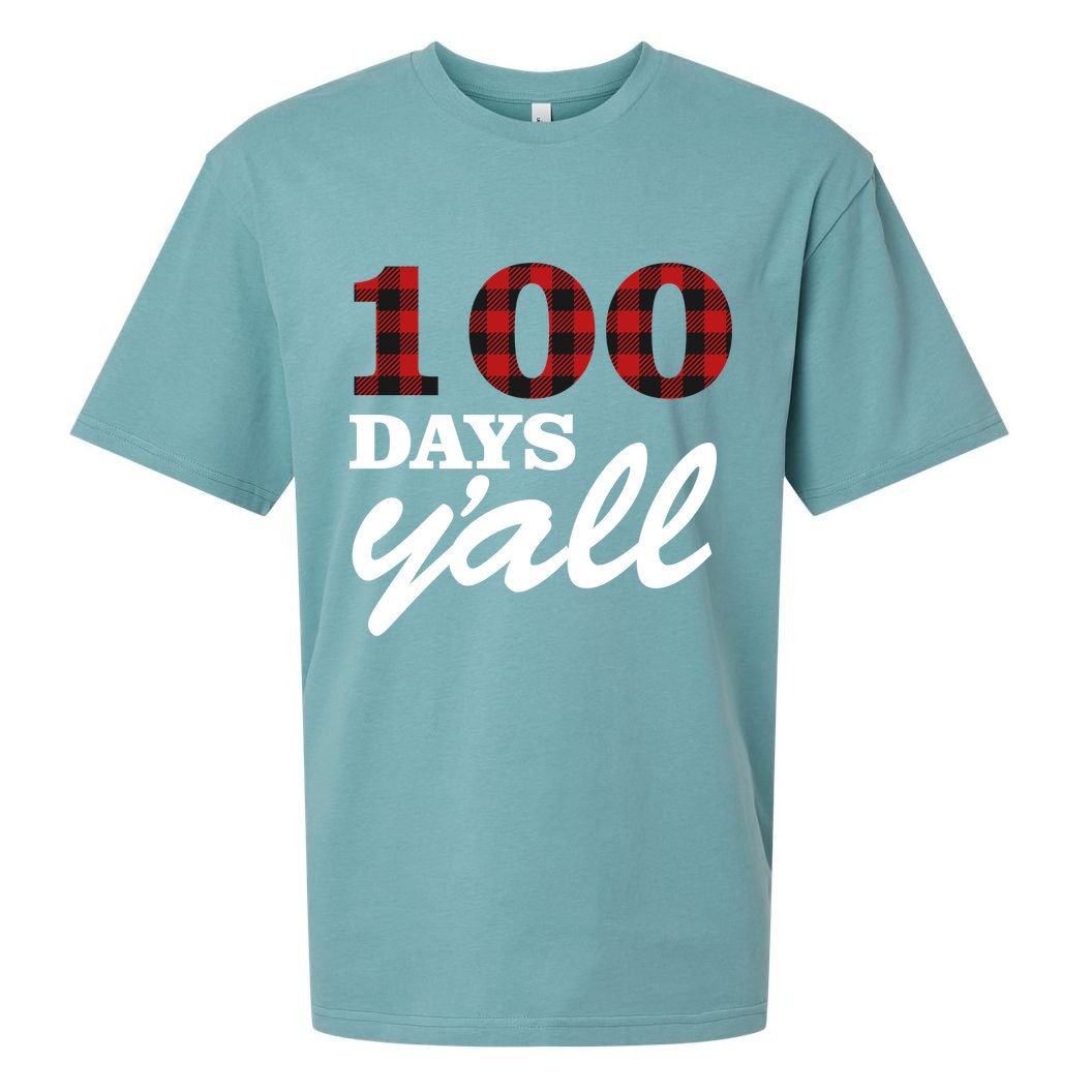 100 Days Of School Y'all Sueded Cloud Jersey T-Shirt