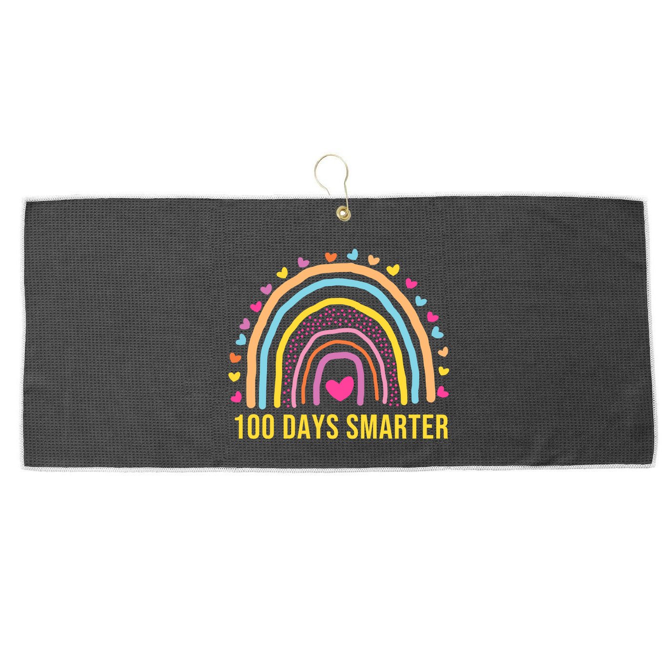 100 Days Smarter Large Microfiber Waffle Golf Towel