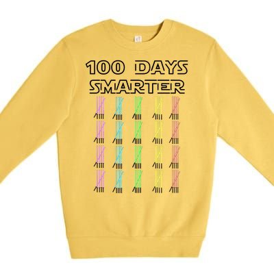 100 Days Smarter 100th Day Of School Premium Crewneck Sweatshirt