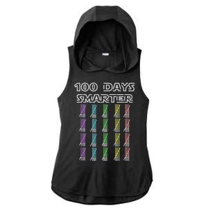 100 Days Smarter 100th Day Of School Ladies PosiCharge Tri-Blend Wicking Draft Hoodie Tank