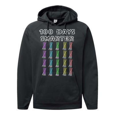 100 Days Smarter 100th Day Of School Performance Fleece Hoodie