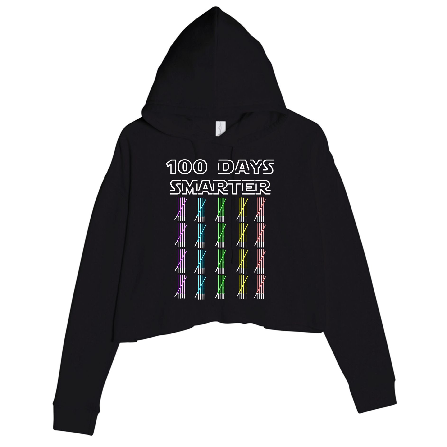 100 Days Smarter 100th Day Of School Crop Fleece Hoodie
