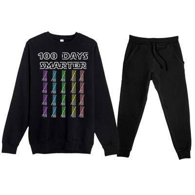 100 Days Smarter 100th Day Of School Premium Crewneck Sweatsuit Set