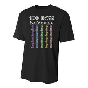 100 Days Smarter 100th Day Of School Youth Performance Sprint T-Shirt