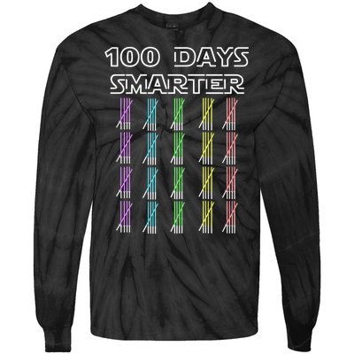 100 Days Smarter 100th Day Of School Tie-Dye Long Sleeve Shirt