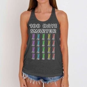 100 Days Smarter 100th Day Of School Women's Knotted Racerback Tank