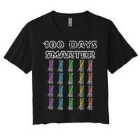 100 Days Smarter 100th Day Of School Women's Crop Top Tee