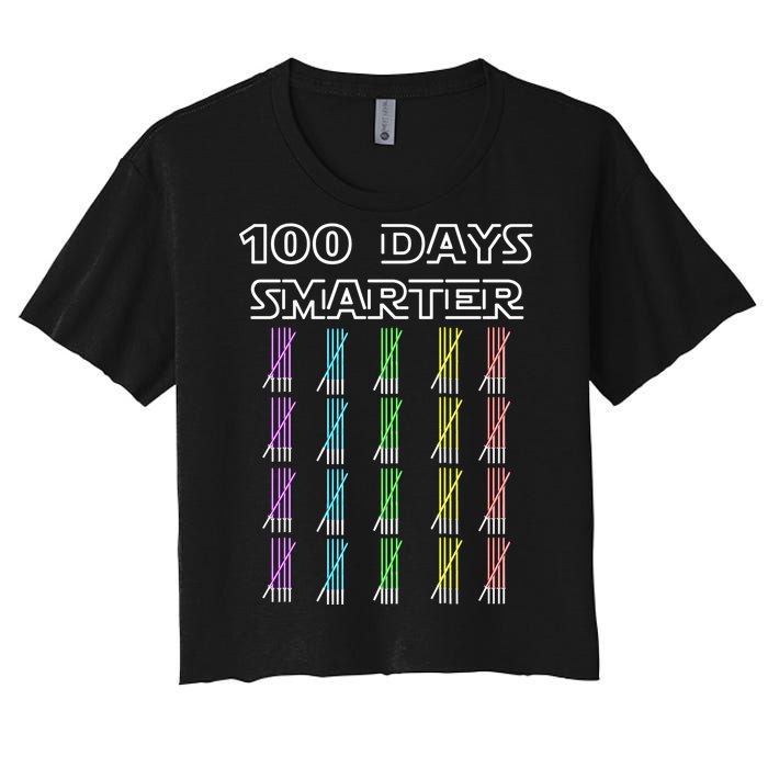 100 Days Smarter 100th Day Of School Women's Crop Top Tee