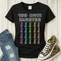 100 Days Smarter 100th Day Of School Womens T-Shirt