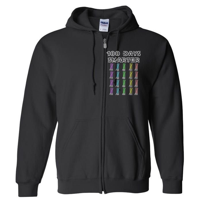 100 Days Smarter 100th Day Of School Full Zip Hoodie