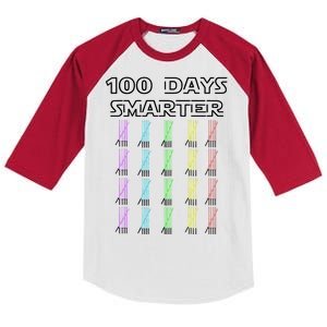 100 Days Smarter 100th Day Of School Kids Colorblock Raglan Jersey