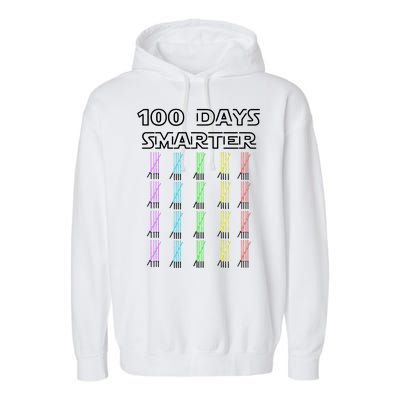 100 Days Smarter 100th Day Of School Garment-Dyed Fleece Hoodie