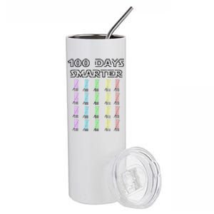 100 Days Smarter 100th Day Of School Stainless Steel Tumbler