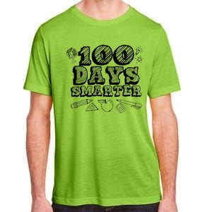 100 Days Smarter Funny 100 Days Of School Adult ChromaSoft Performance T-Shirt