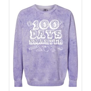 100 Days Smarter Funny 100 Days Of School Colorblast Crewneck Sweatshirt