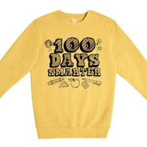 100 Days Smarter Funny 100 Days Of School Premium Crewneck Sweatshirt