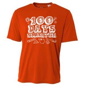 100 Days Smarter Funny 100 Days Of School Cooling Performance Crew T-Shirt