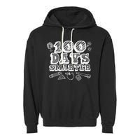 100 Days Smarter Funny 100 Days Of School Garment-Dyed Fleece Hoodie