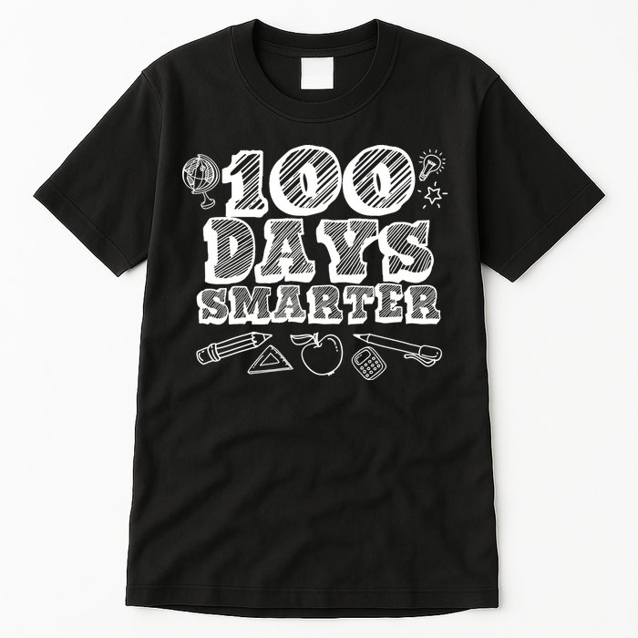 100 Days Smarter Funny 100 Days Of School Tall T-Shirt