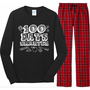 100 Days Smarter Funny 100 Days Of School Long Sleeve Pajama Set