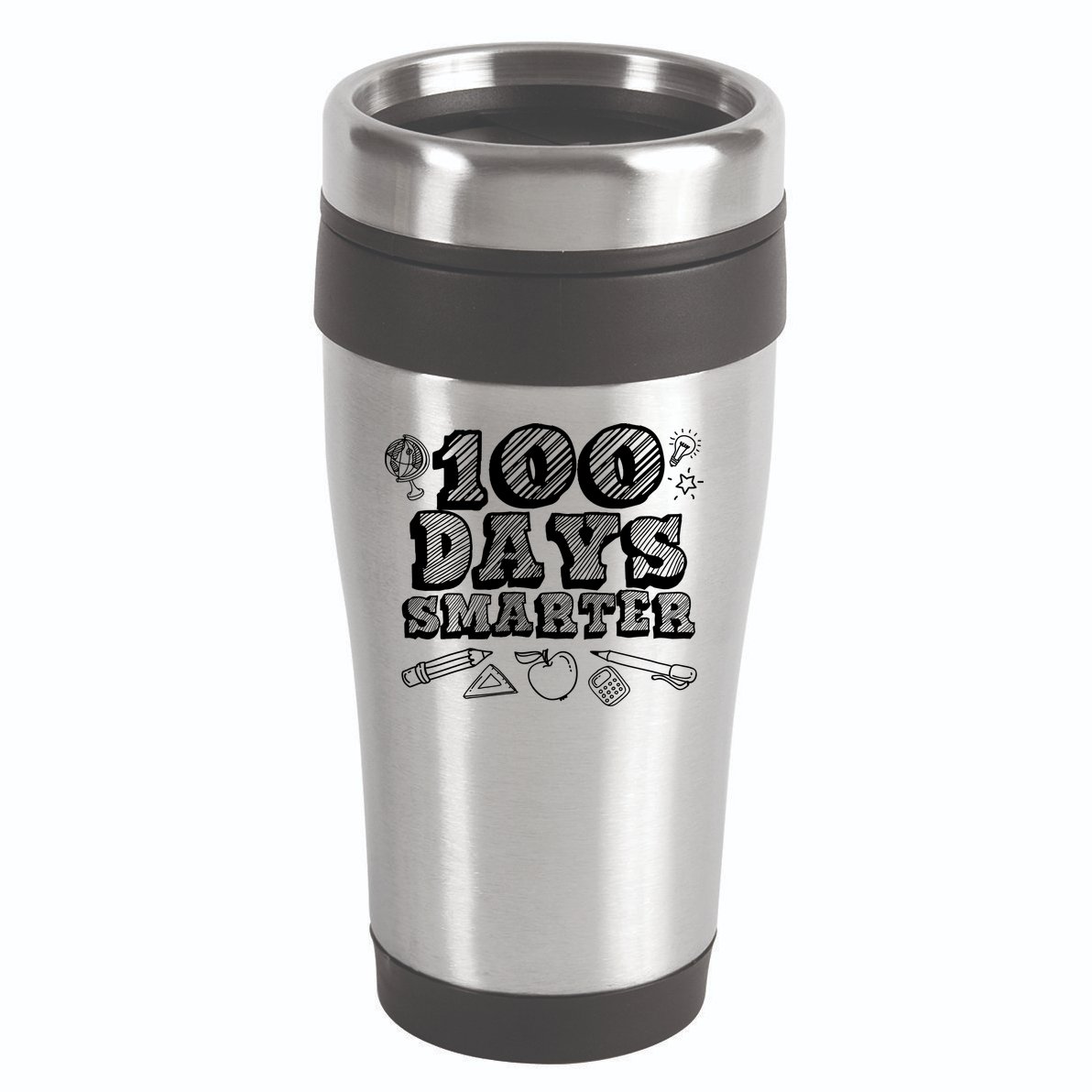 100 Days Smarter Funny 100 Days Of School 16oz Travel Tumbler