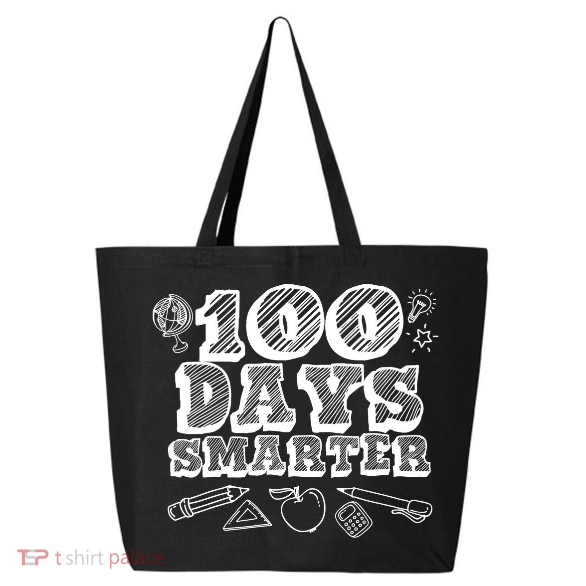 100 Days Smarter Funny 100 Days Of School 25L Jumbo Tote