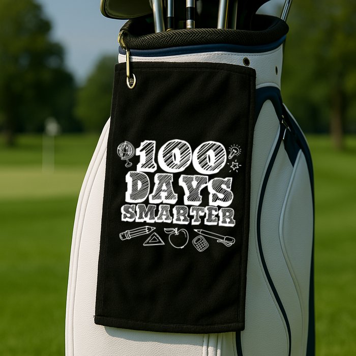 100 Days Smarter Funny 100 Days Of School Golf Towel