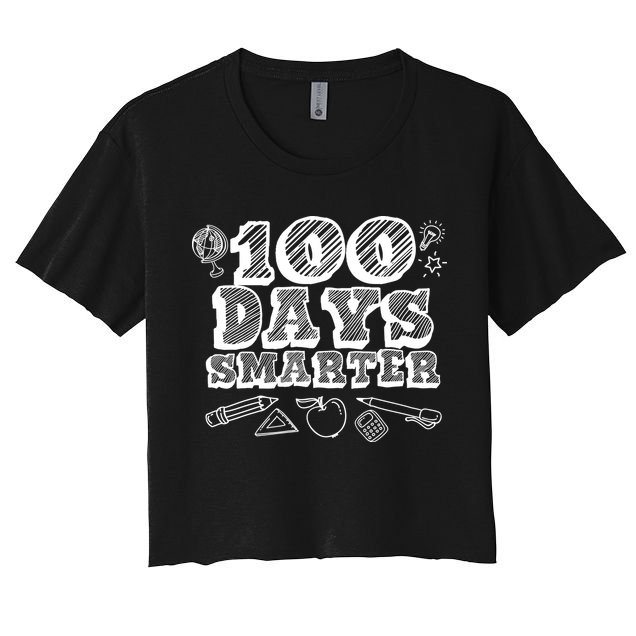 100 Days Smarter Funny 100 Days Of School Crop Top