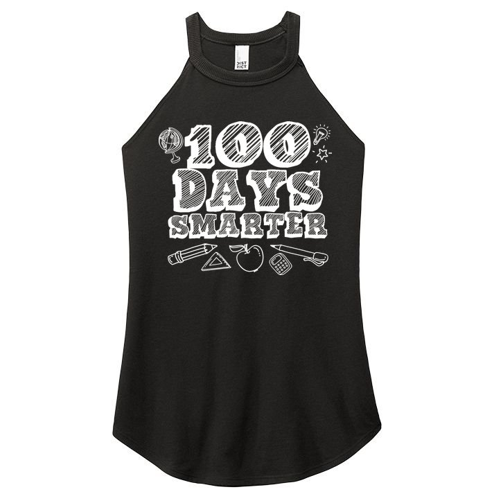 100 Days Smarter Funny 100 Days Of School Women's Perfect Tri Rocker Tank