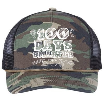 100 Days Smarter Funny 100 Days Of School Retro Rope Trucker Hat Cap