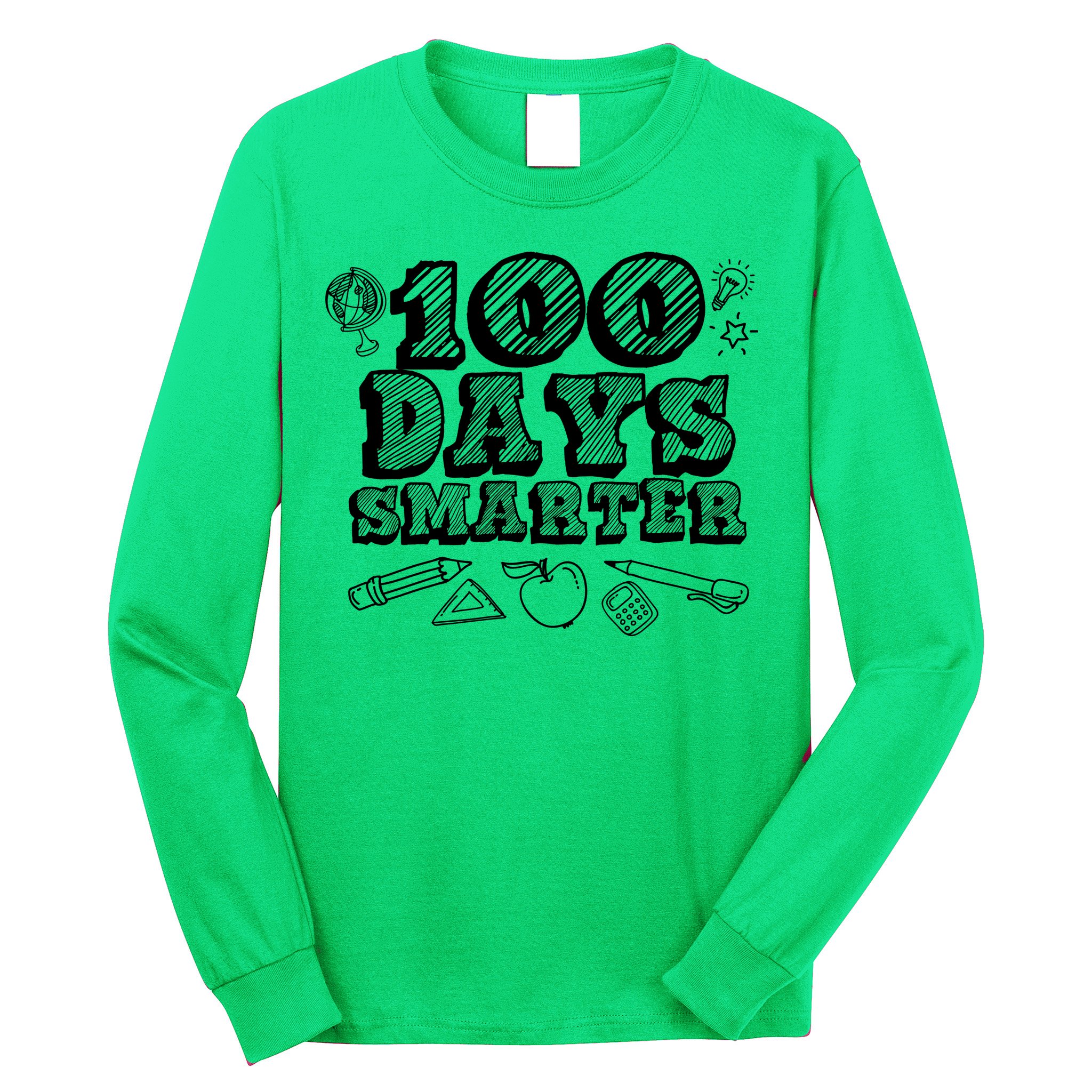 100 Days Smarter Funny 100 Days Of School Long Sleeve Shirt