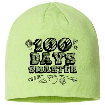 100 Days Smarter Funny 100 Days Of School Sustainable Beanie