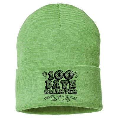 100 Days Smarter Funny 100 Days Of School Sustainable Knit Beanie