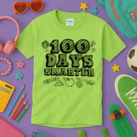 100 Days Smarter Funny 100 Days Of School Kids T-Shirt