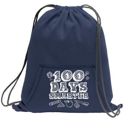 100 Days Smarter Funny 100 Days Of School Sweatshirt Cinch Pack Bag