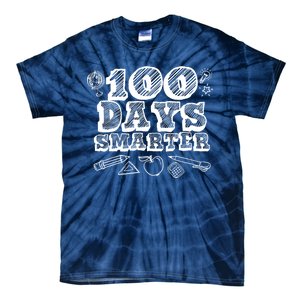 100 Days Smarter Funny 100 Days Of School Tie-Dye T-Shirt