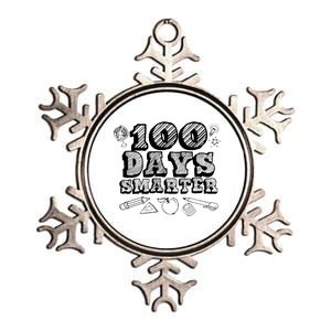 100 Days Smarter Funny 100 Days Of School Metallic Star Ornament