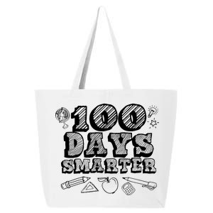 100 Days Smarter Funny 100 Days Of School 25L Jumbo Tote