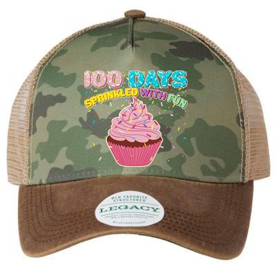 100 Days Sprinkled With Fun Cupcake  Legacy Tie Dye Trucker Hat