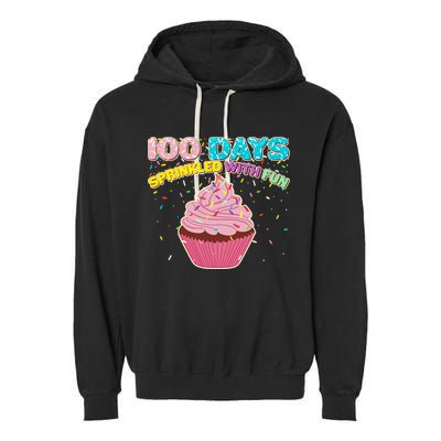 100 Days Sprinkled With Fun Cupcake  Garment-Dyed Fleece Hoodie