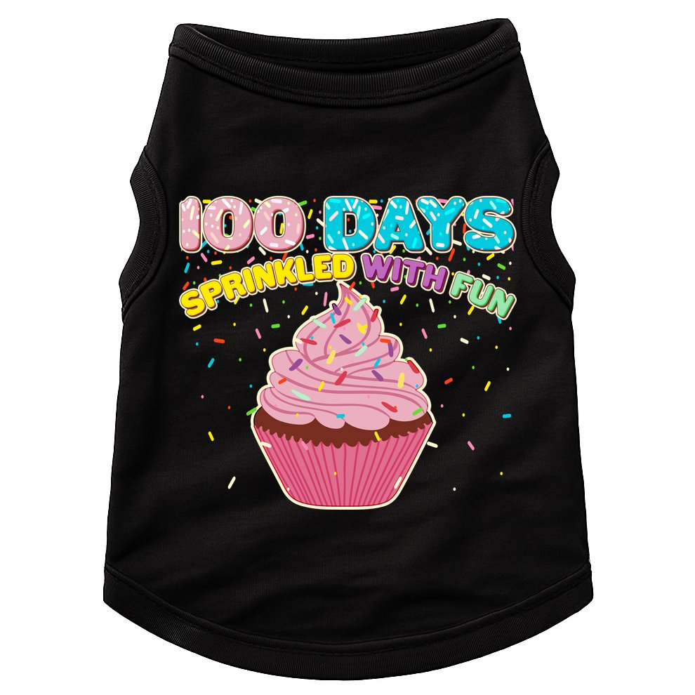 100 Days Sprinkled With Fun Cupcake  Doggie Tank