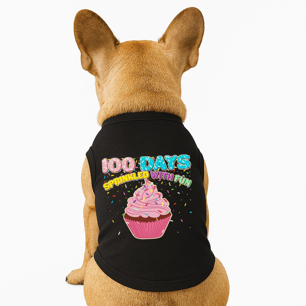 100 Days Sprinkled With Fun Cupcake  Doggie Tank
