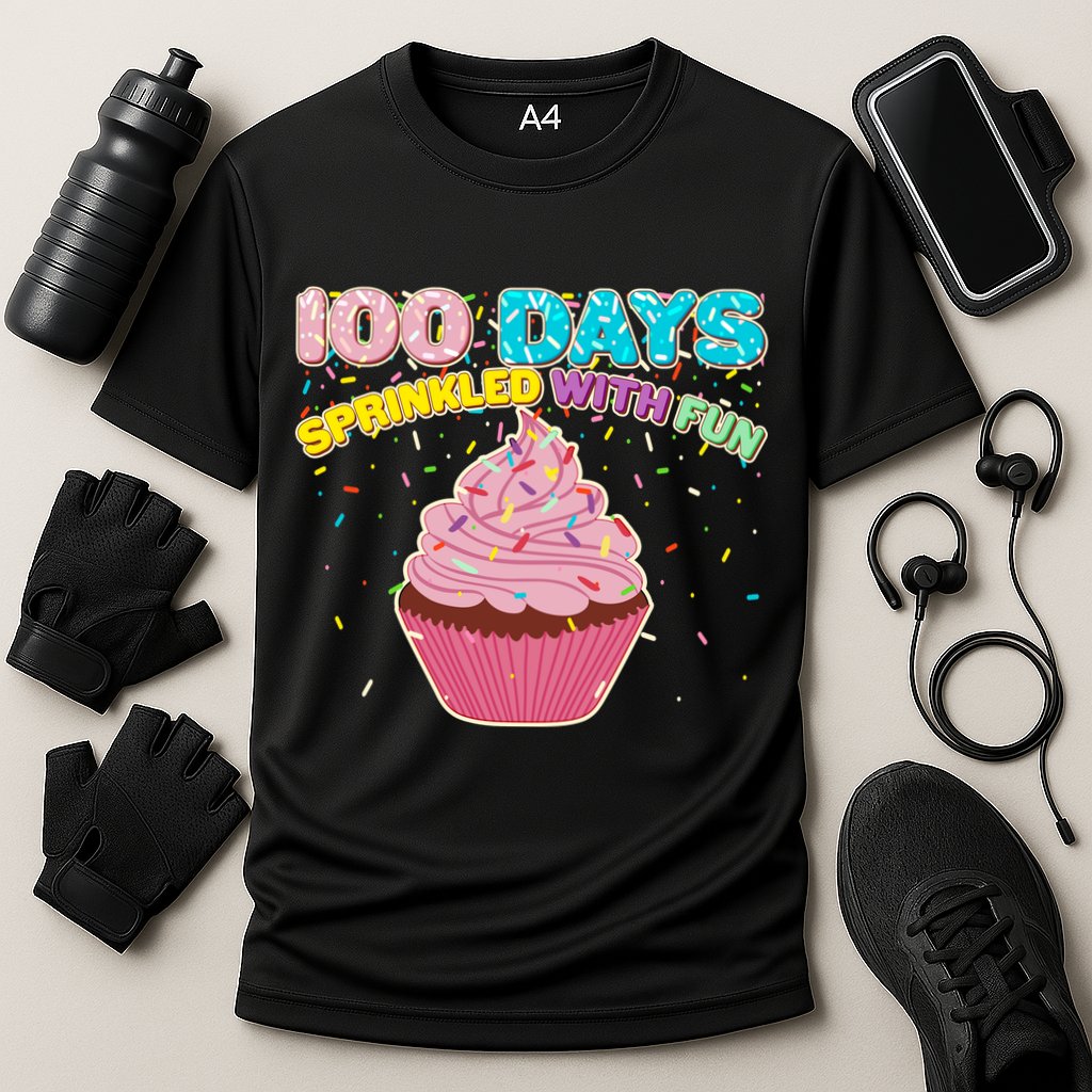 100 Days Sprinkled With Fun Cupcake  Performance Shirt